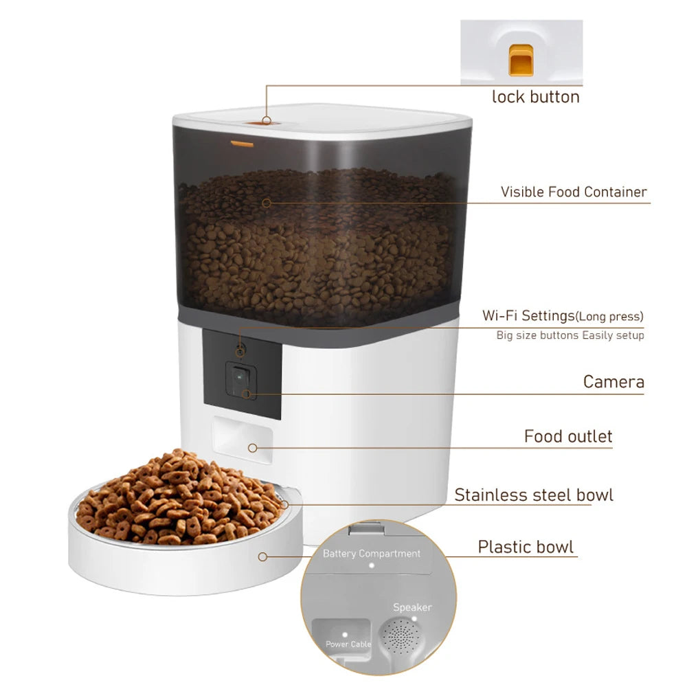 SmartCat 4L – Automatischer Futterautomat mit App und Kamera ohne Steckdose