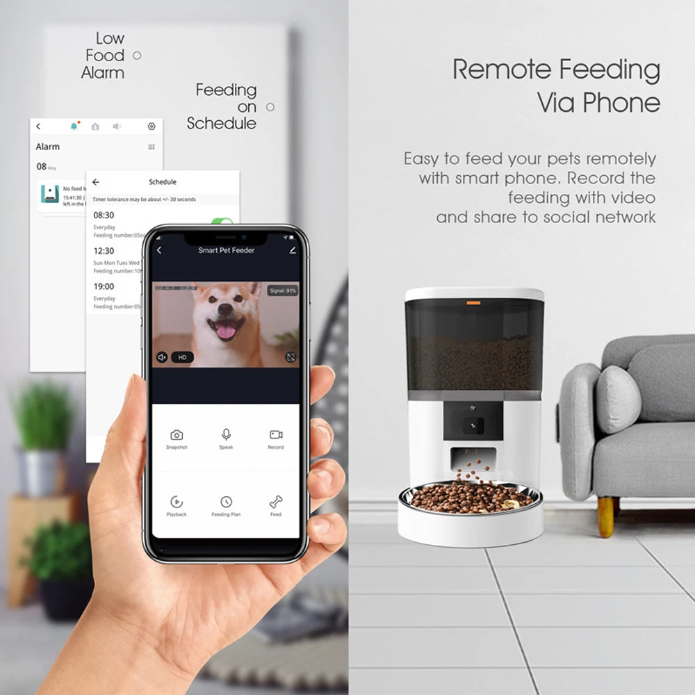 SmartCat 4L – Automatischer Futterautomat mit App und Kamera ohne Steckdose