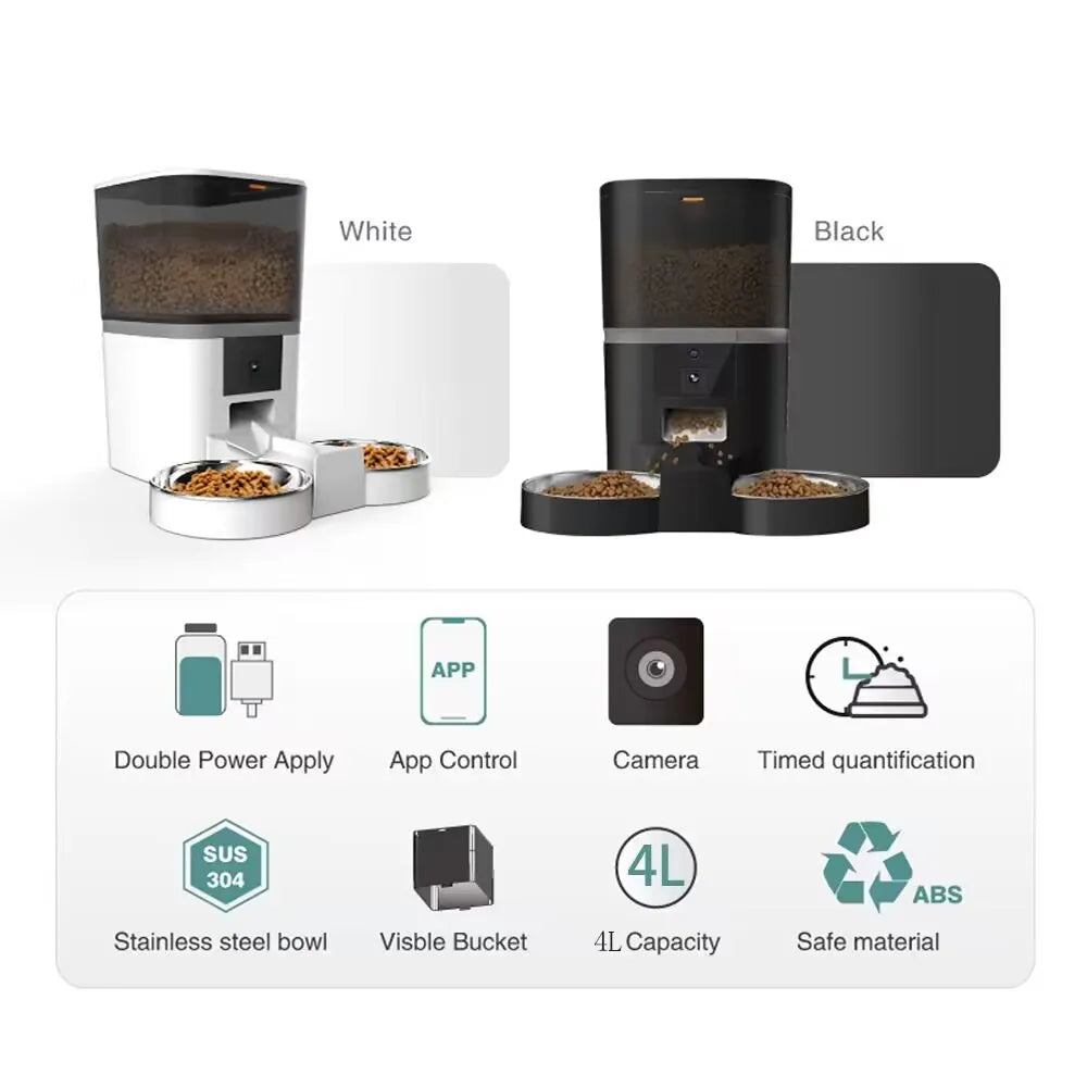 „DualFeed 4L – Smarter Futterspender mit Kamera, App- Steuerung und Doppelnapf