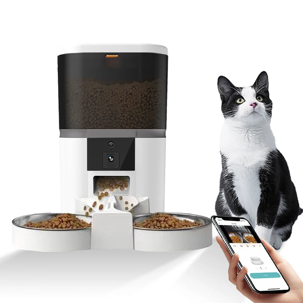 „DualFeed 4L – Smarter Futterspender mit Kamera, App- Steuerung und Doppelnapf