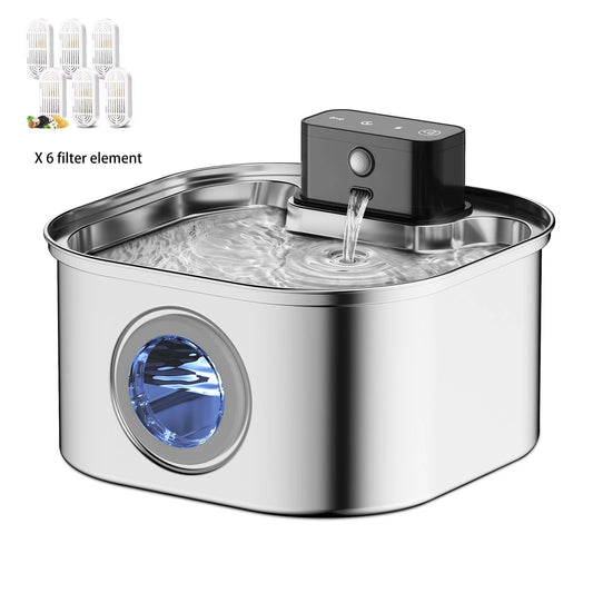 QuietFlow 3.2L Edelstahl Trinkbrunnen Wireless Charging mit Batterie