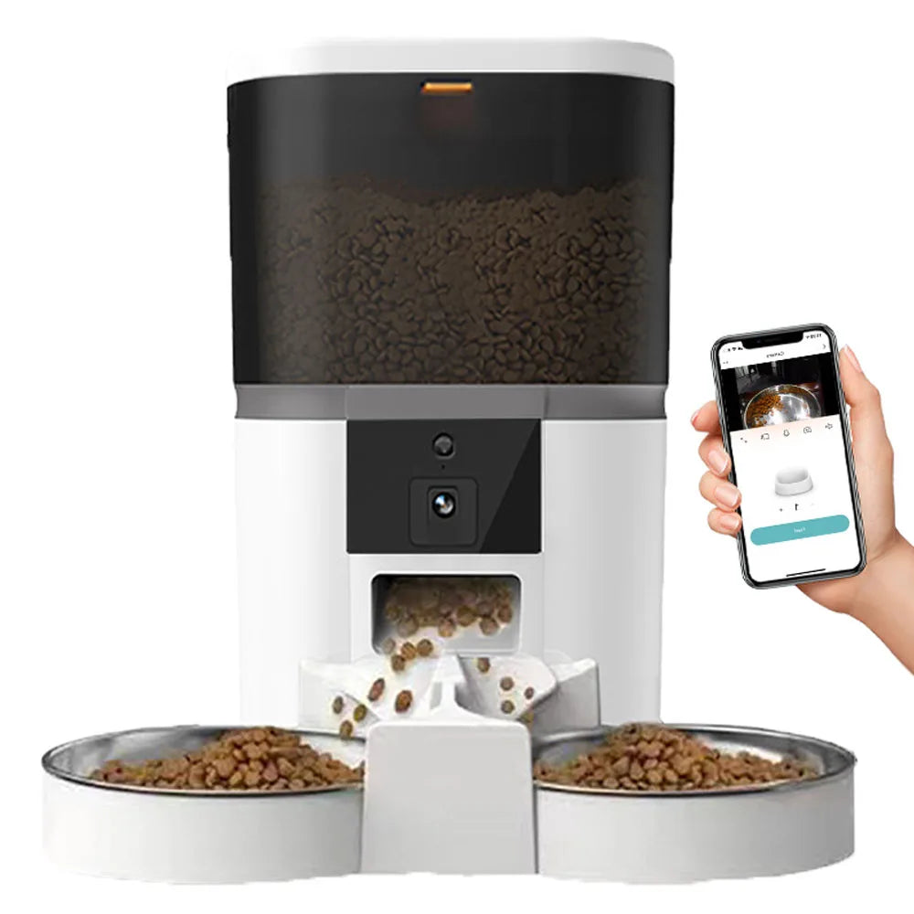 „DualFeed 4L – Smarter Futterspender mit Kamera, App- Steuerung und Doppelnapf